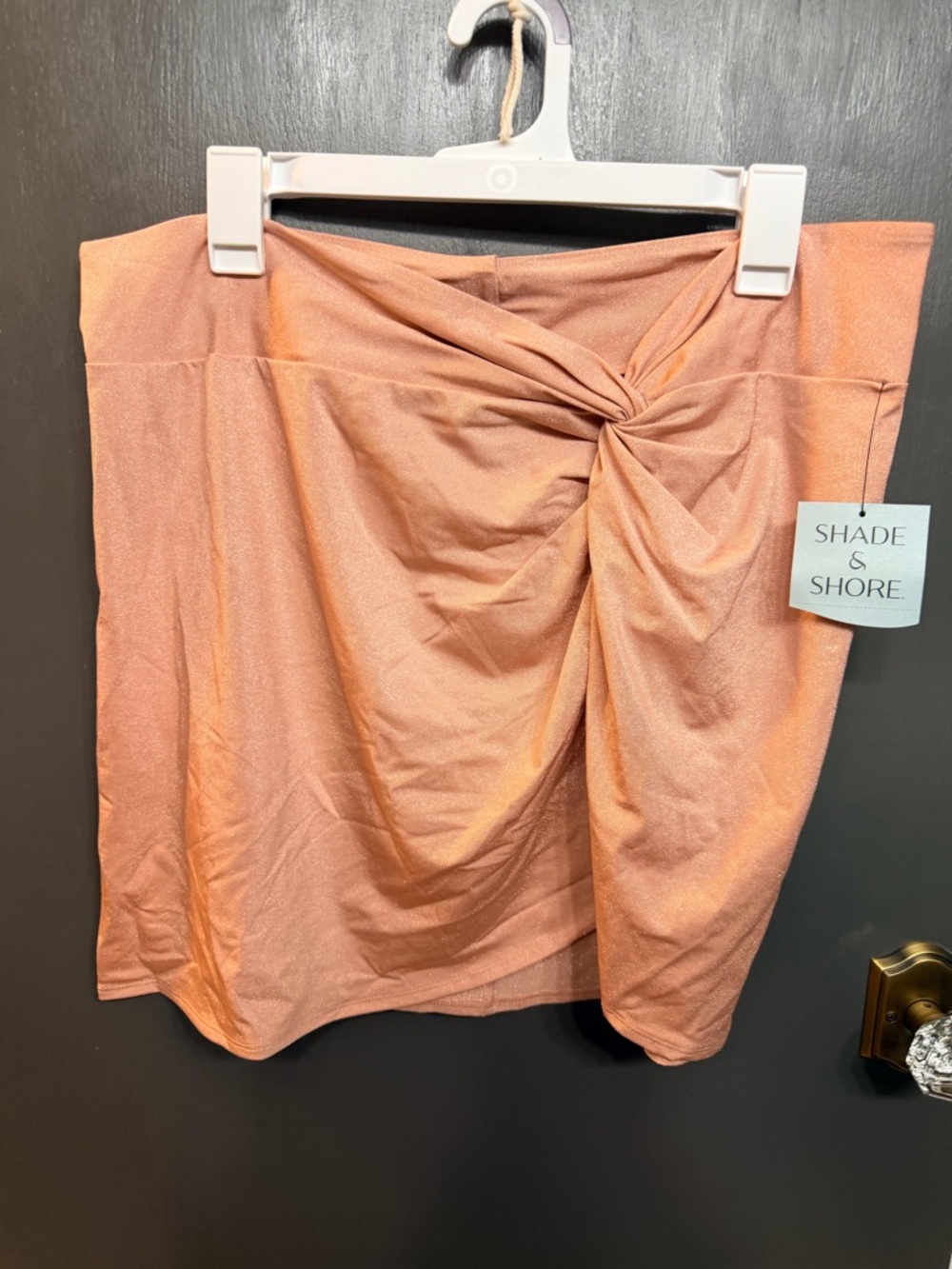 Shade & Shore Pink Twist-Front Swim Coverup Skirt
